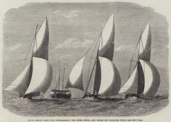 Royal London Yacht Club Cutter-Match, the Niobe, Sphinx, and Vindex off Coalhouse Point